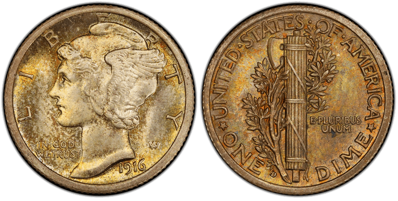 1916-D Mercury Dime — one of the most famous key dates in U.S. numismatics
